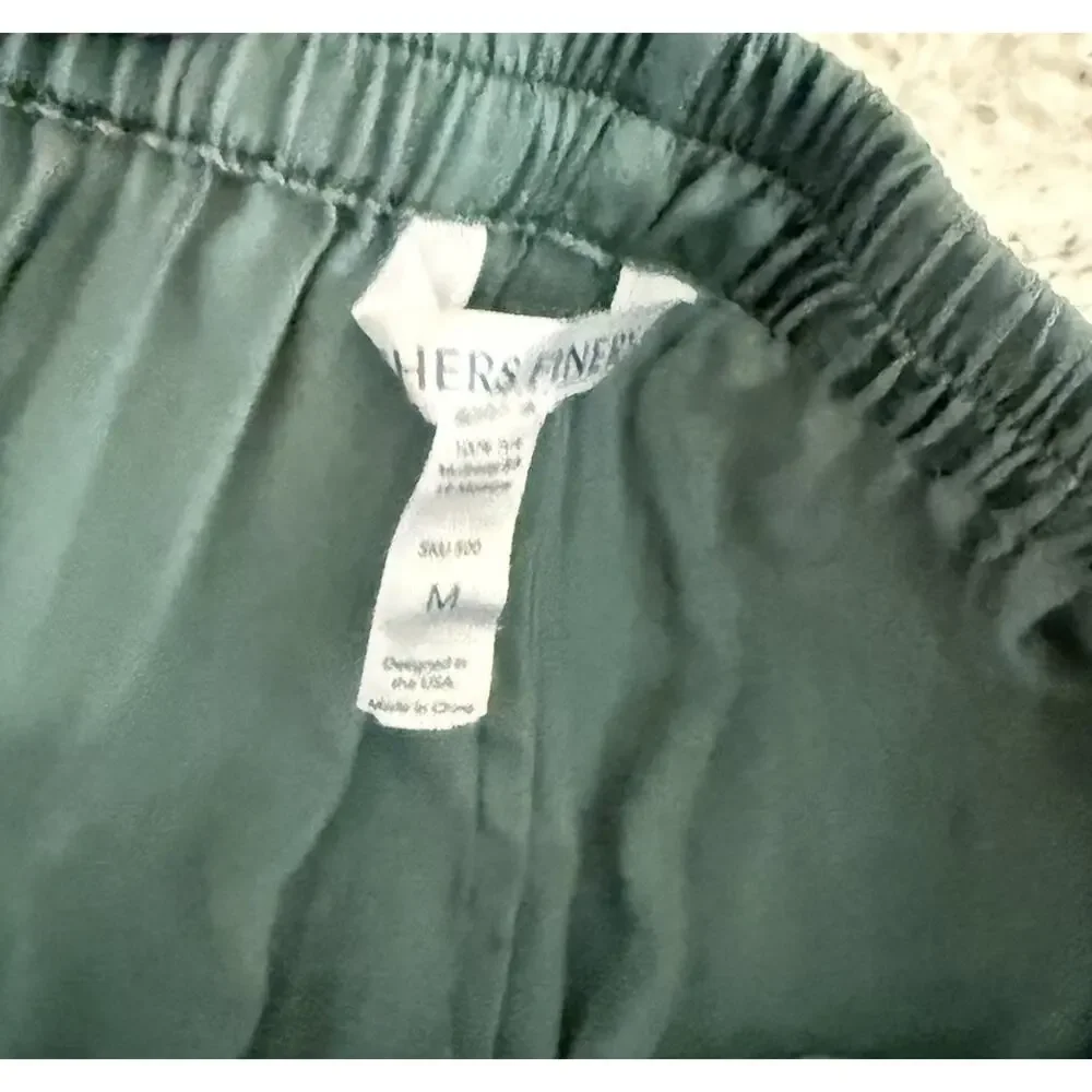 Fishers Finery Mens Silk Lounge Boxer Shorts Size M Green EUC $70